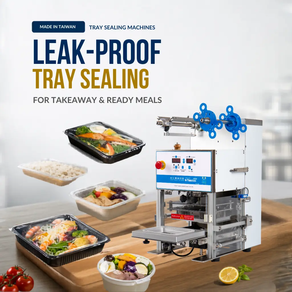 Taiwan-made tray sealing machine for takeaway food packaging and ready meals